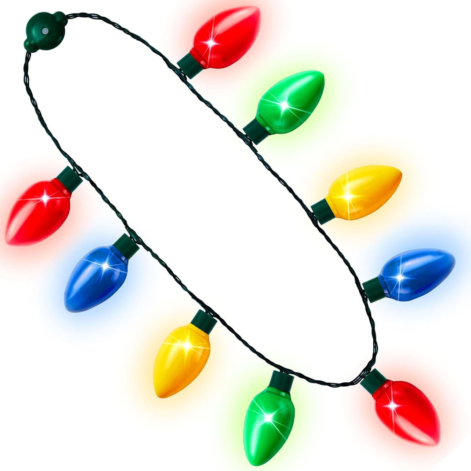 9PCS LED Christmas Bulb Necklaces Light Up Holiday Party Favors for Adults Kids