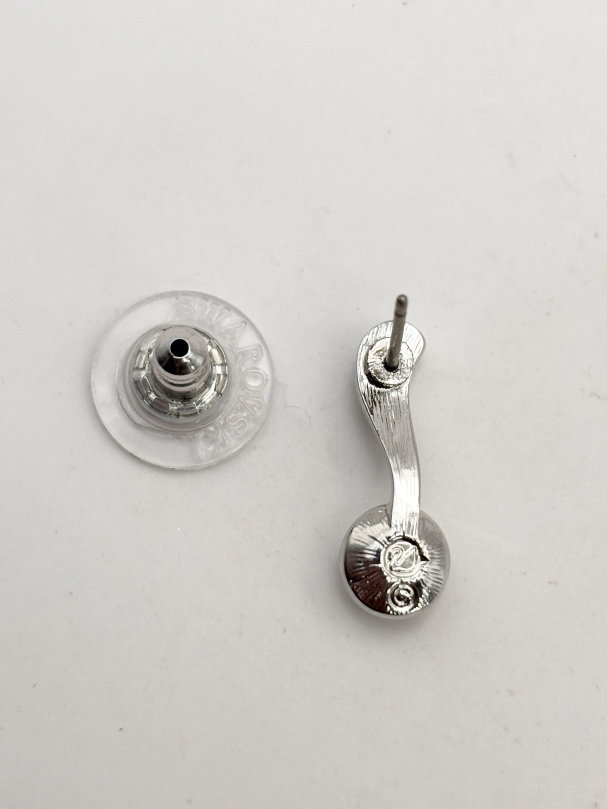 Swarovski Crystal Earrings Silver Tone Pave Circle Setting Stud Elegant Formal