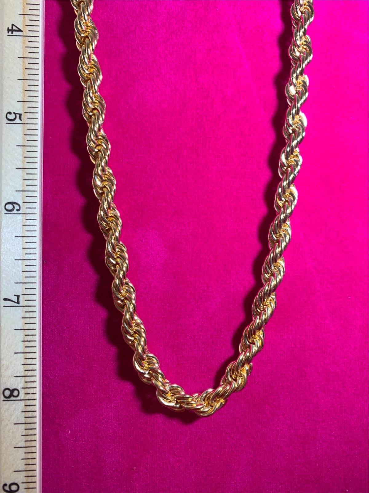 24 INCH 14kt GOLD PLATED 7mm ROPE RUN DMC HIP HOP CHAIN NECKLACE