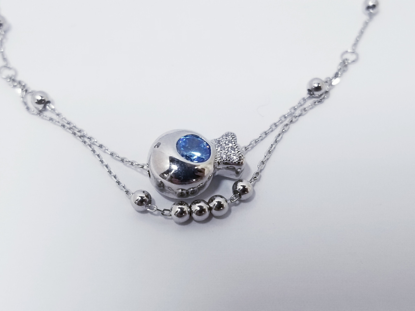 Gnoce Bubble Fish Anklet 925 Sterling Silver