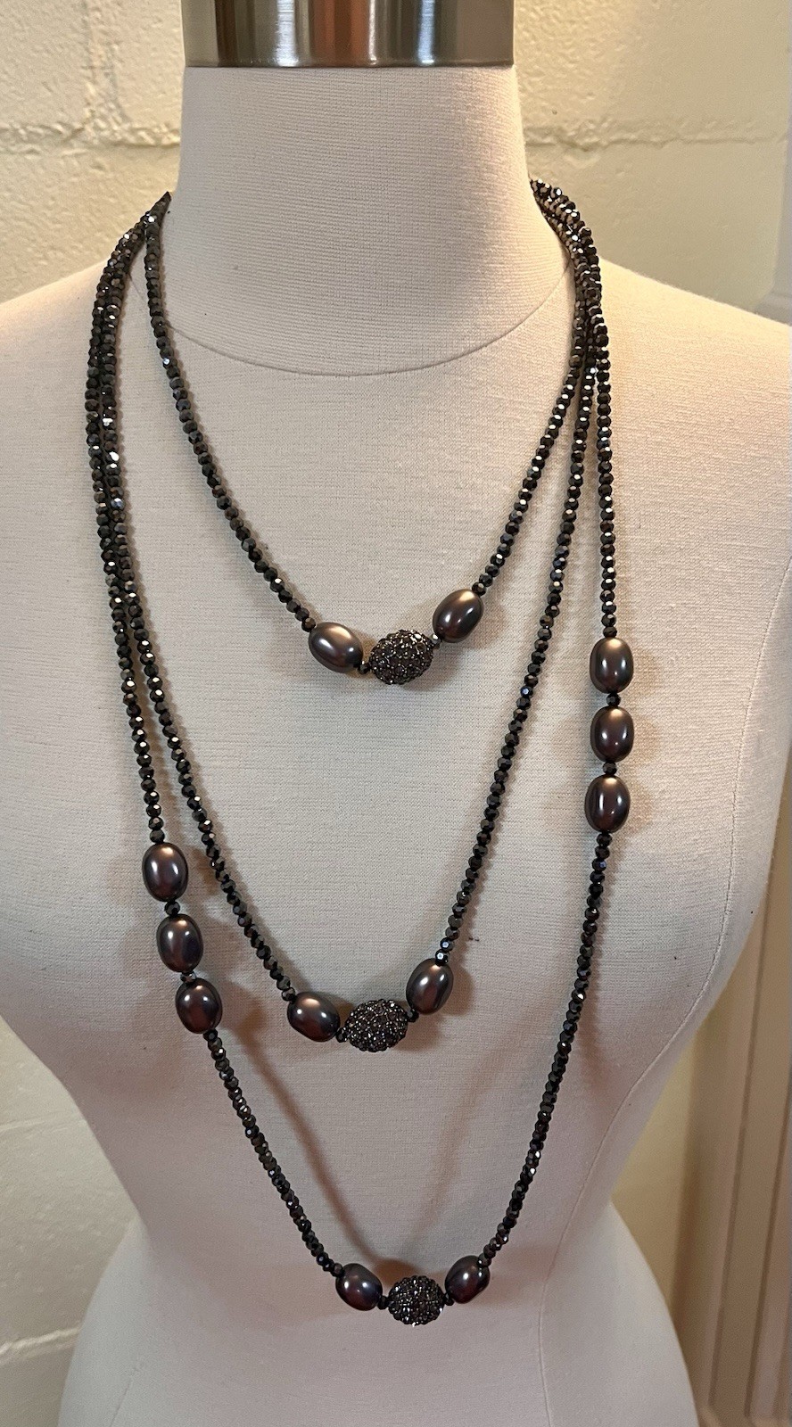 New With Tags Heidi Daus “Ease And Elegance” 3-Strand Beaded Necklace