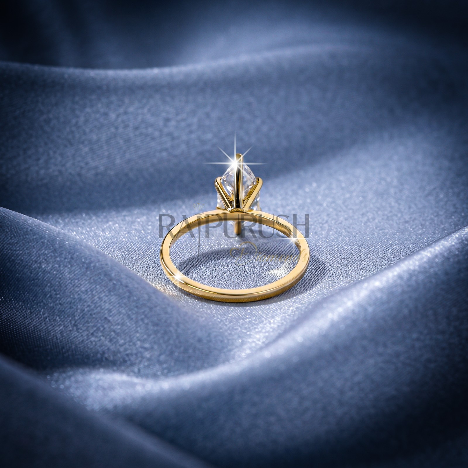 Marquise Cut Moissanite Engagement Ring -Sterling Silver Solitaire Promise Ring