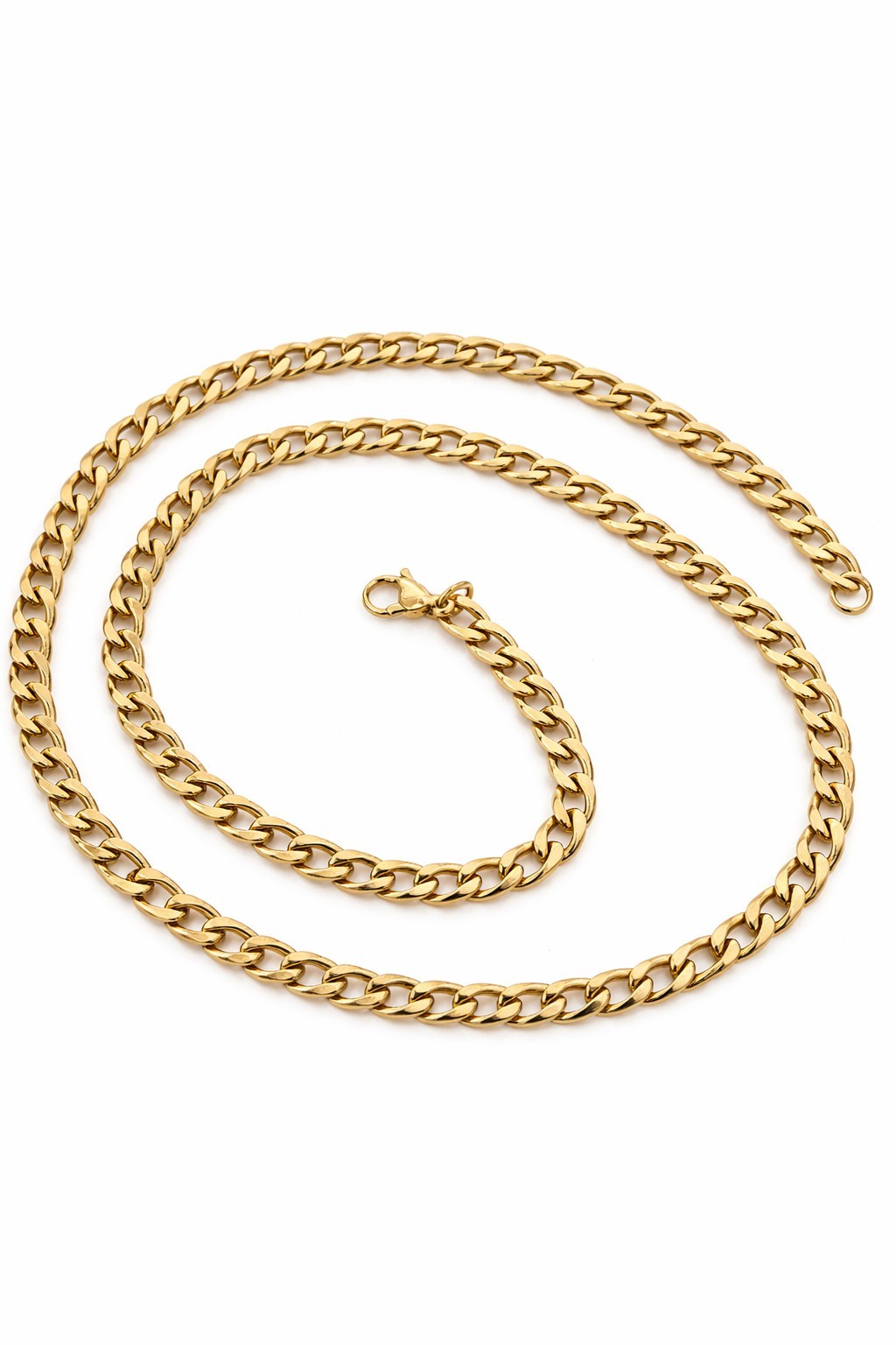 Puerto Rico Gold Plated Stainless Steel 24″ Chain 6mm Necklace Flag Pendant