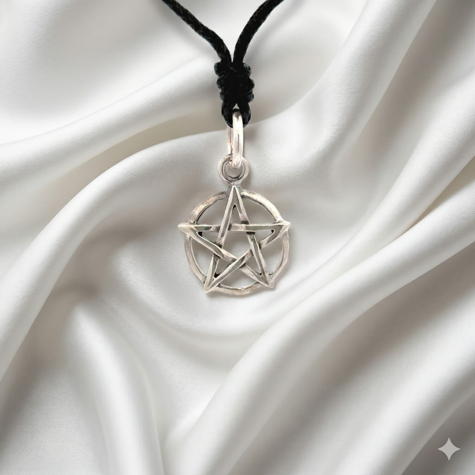 Durable Pentagram 92.5 Sterling Silver Pewter Brass Necklace Pendant Jewelry