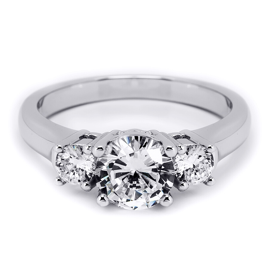 2.5 CT Round Cut 3-Stone Wedding Engagement Ring Solid Sterling Silver Size 5-9