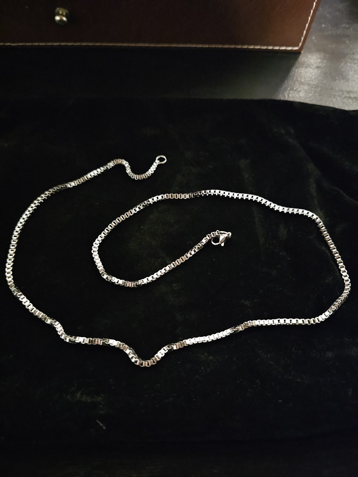 Stainless Steel Rolo Chain Necklace 23″