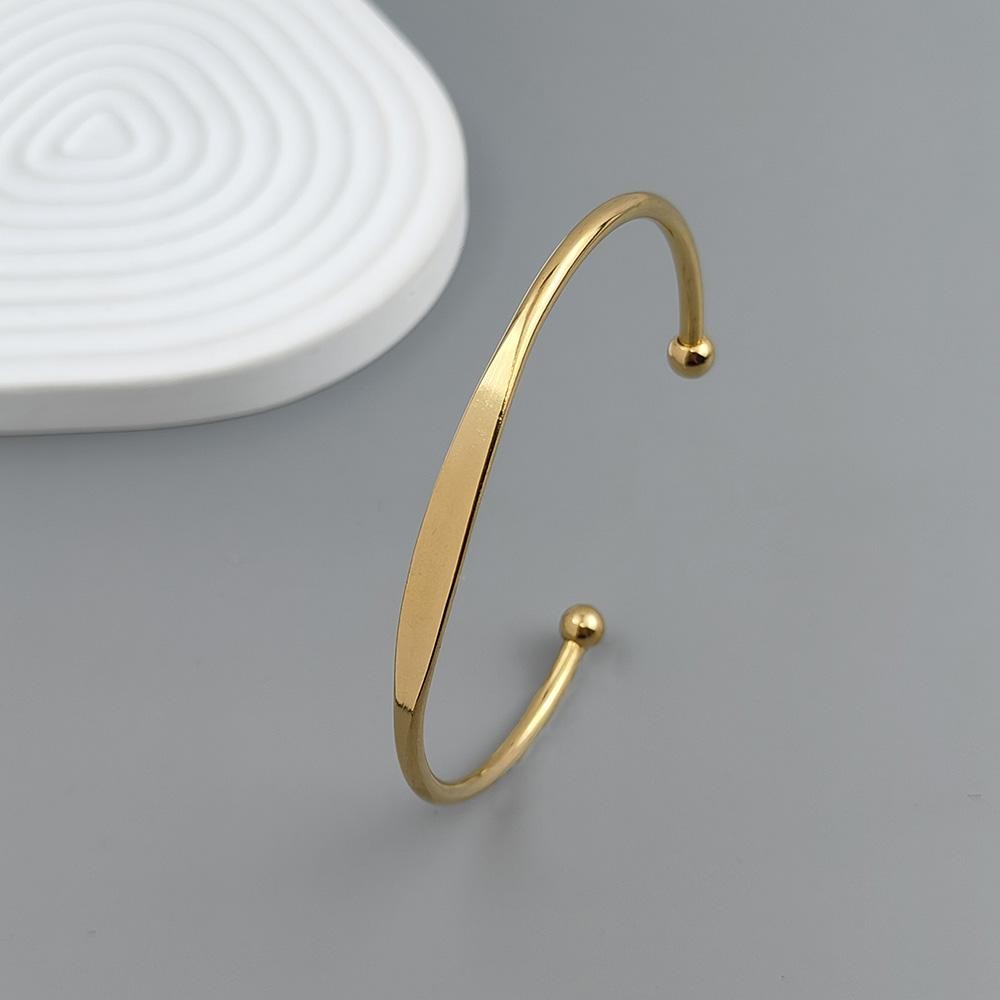Classic C-Shaped Spherical Gold-Plated Stainless Steel Bracelet – Waterproof