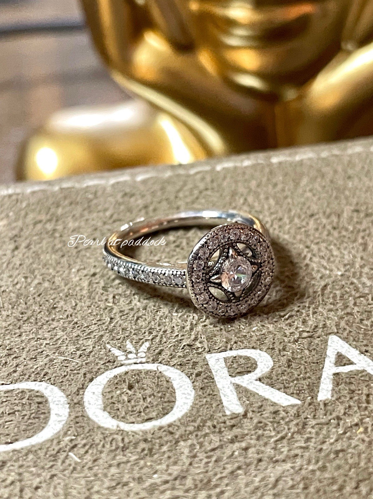 Pandora Vintage Allure Halo Clear Cz Ring With Gift Box 50 Size 5 US