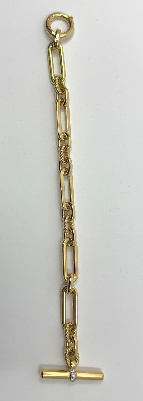 David Yurman Women’s Lexington Chain Bracelet in 18K Yellow Gold with Diamonds