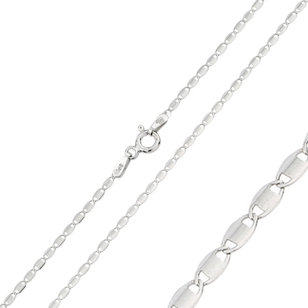 Sterling Silver Rhodium Finish 1.6mm Link Chain Necklace, Made in Italy