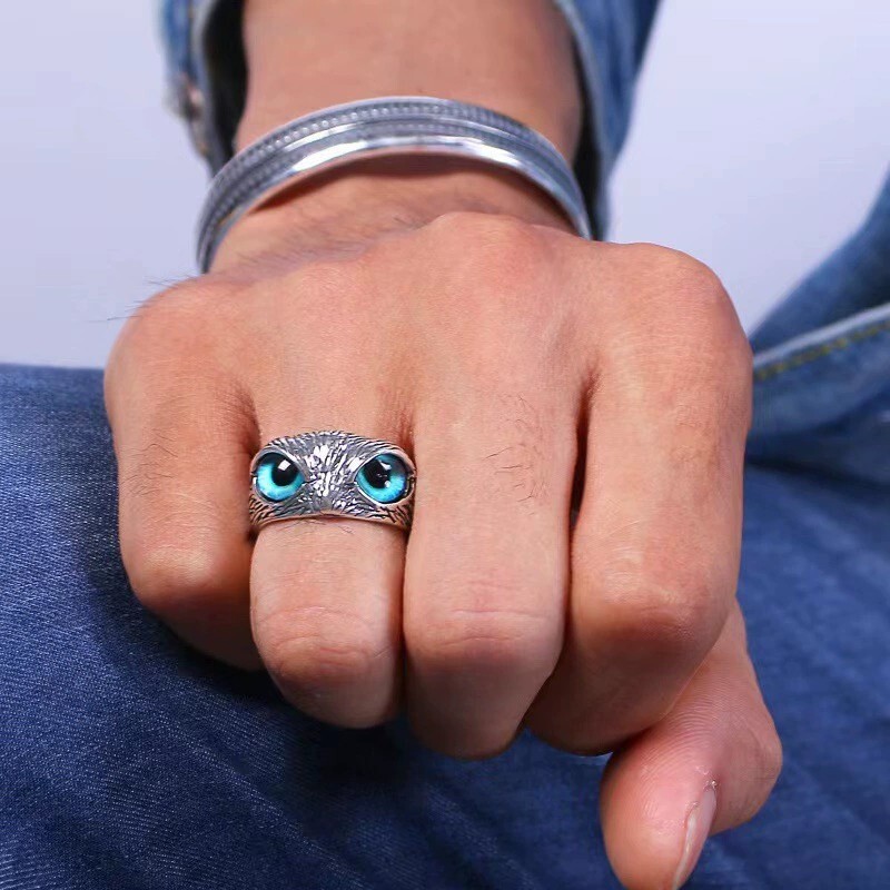 Owl Artsy vintage ring, vintage animal, adjustable ring for women and men