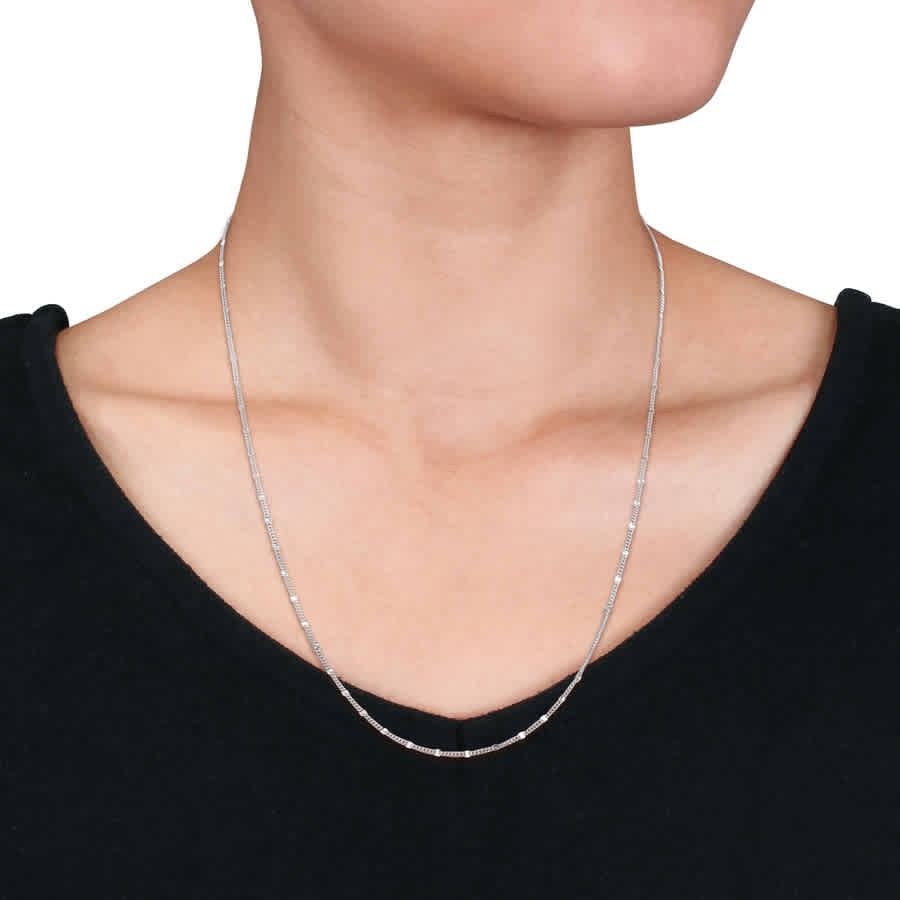 AMOUR Double Curb Link Chain Necklace In Sterling Silver, 20 In