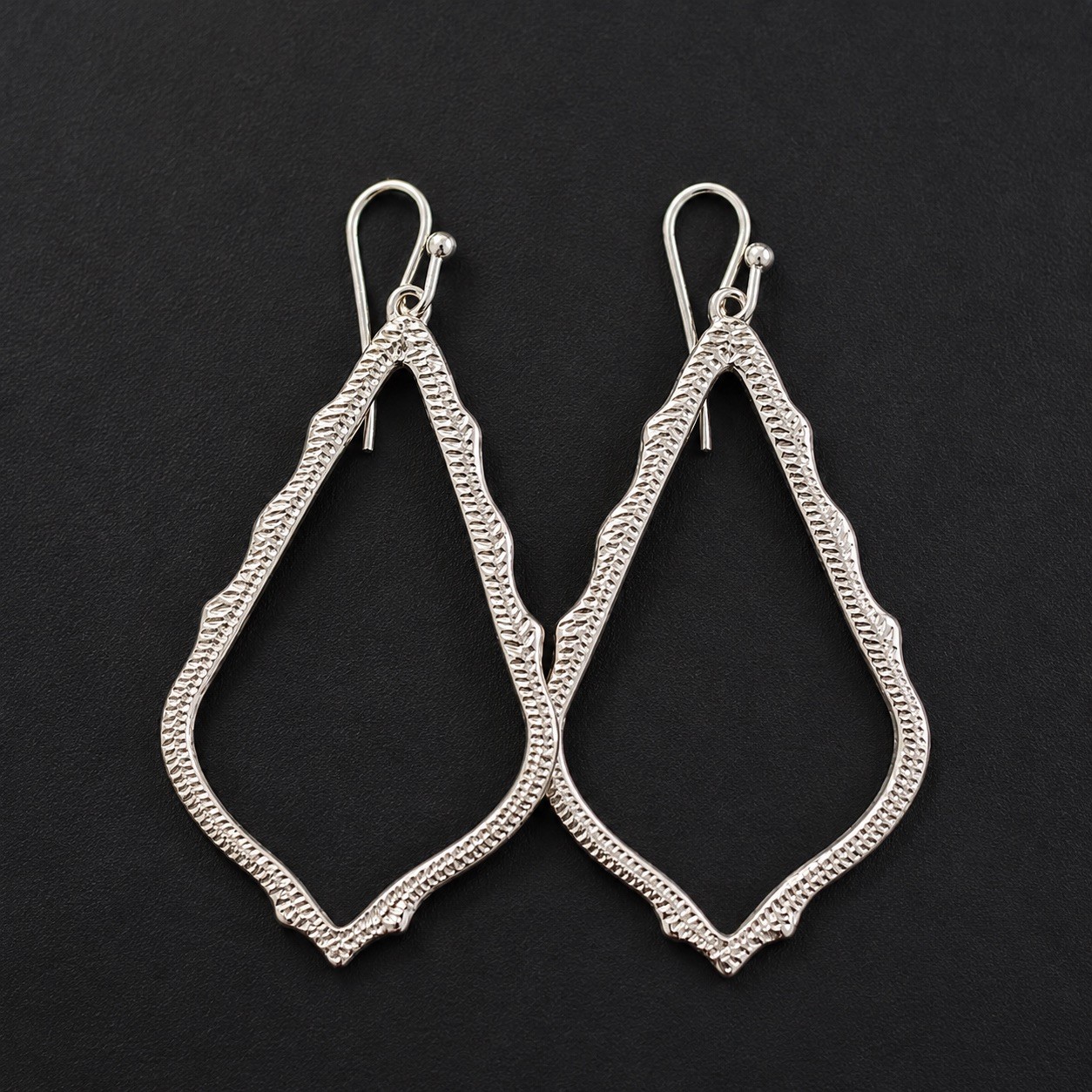 Kendra Scott Sophee Drop Earrings Silver Filigree Statement Jewelry