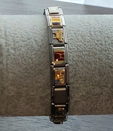Persona Links Casa D’Oro Italy Stainless Steel Link Stretch Charm Bracelet Italy