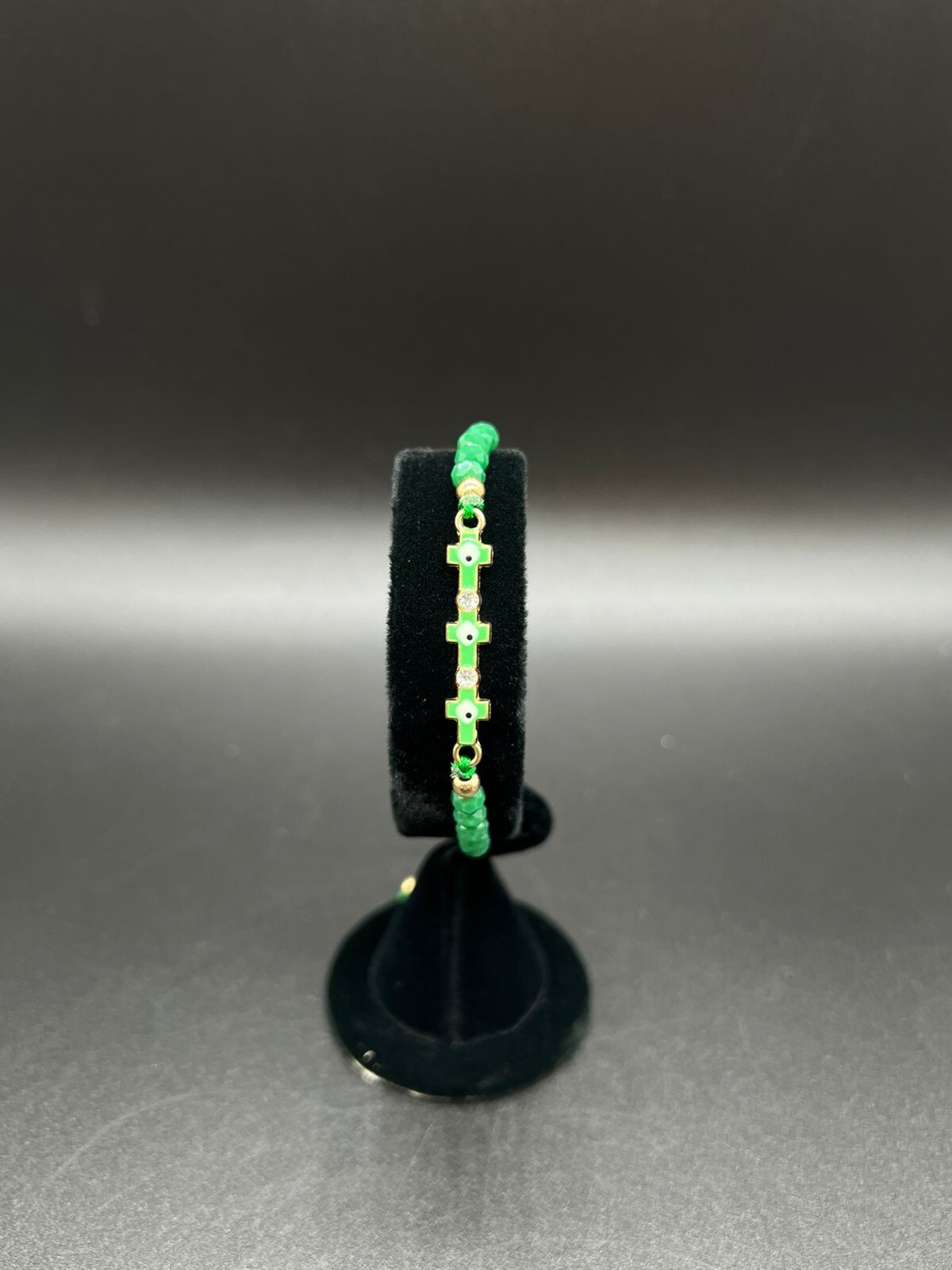 Crosse Evil Eye Bead with Crystal Adjustable Bracelets