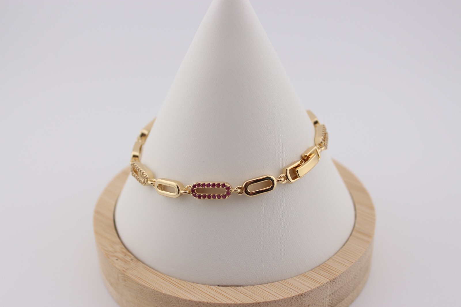 Lot 3 gold plate stainless steel and glass bracelets 7.25-7.75″ extenders includ