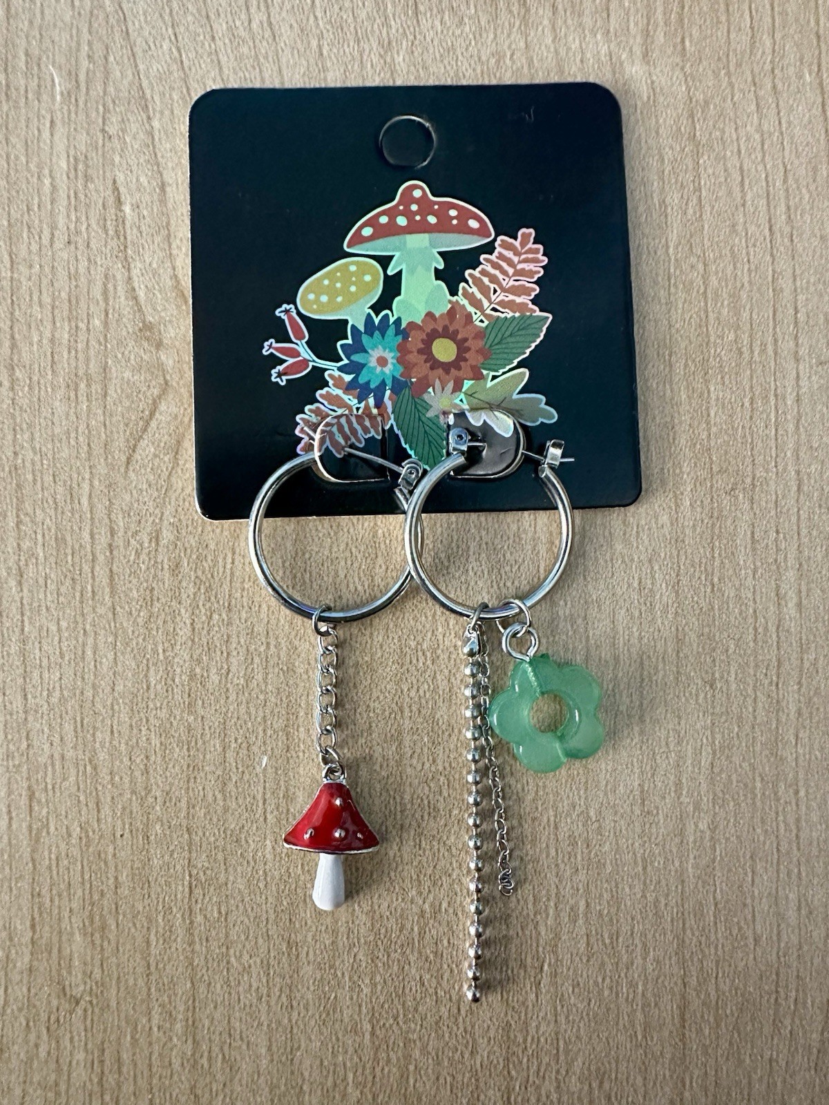 Hot Topic Earrings Dangle Hoops Mushroom Fairy Cottage Core Y2K New