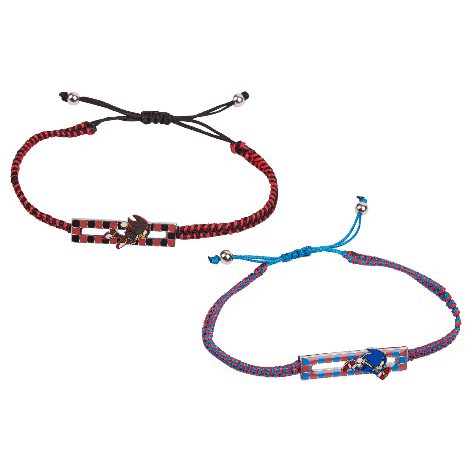 Sonic the Hedgehog and Shadow Sliding Cord Bracelet Set 2 Bestie Exclusive New