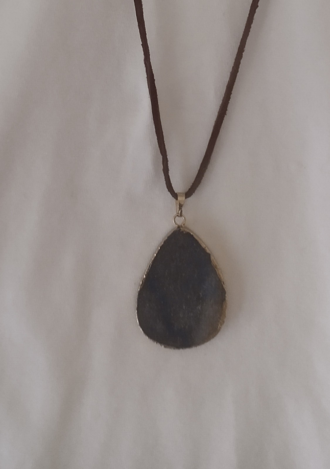 Handcrafted Original Teardrop Pendant Made From Phillipine Ocean Sediment 16″