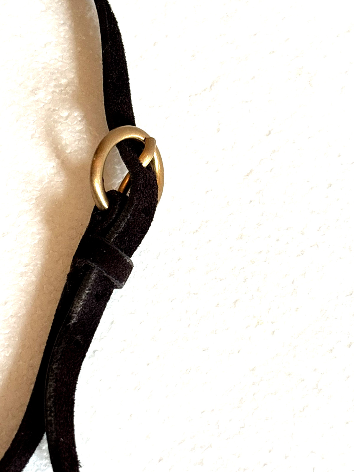 MIU MIU Gold Metal Chain & Calfskin Leather Necklace Made in Italy $1,250 EUC