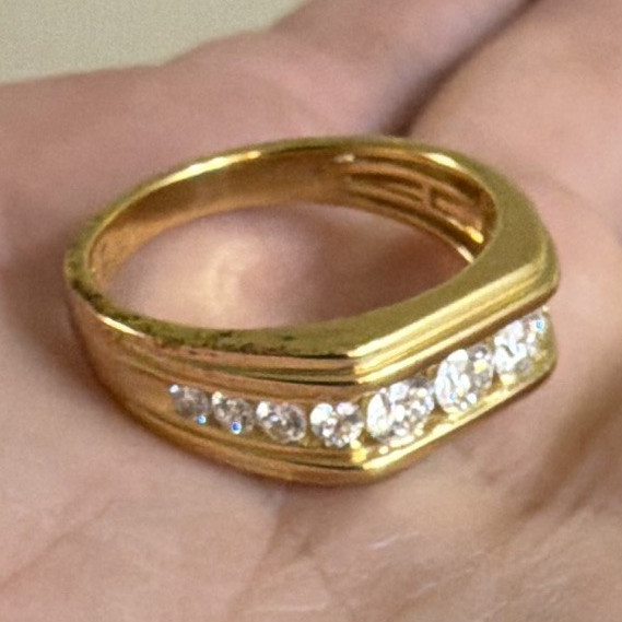 1ct Lab Grown diamond hvs-2 Sterling silver gold overlay size 10 Men’s ring