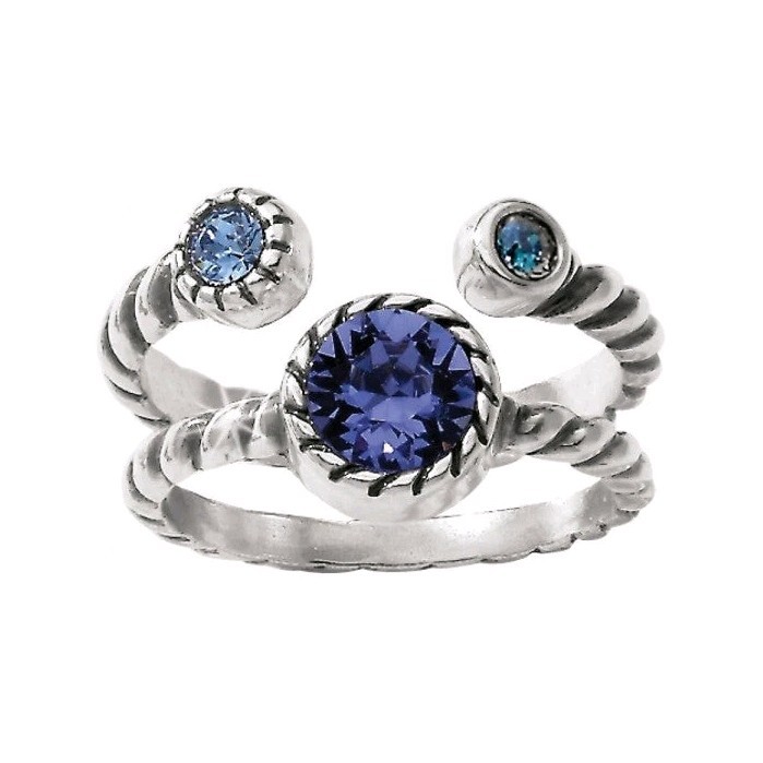 Brighton Halo Silver Plated Wrap Cocktail Rings – Size 7 (one is adjustable)