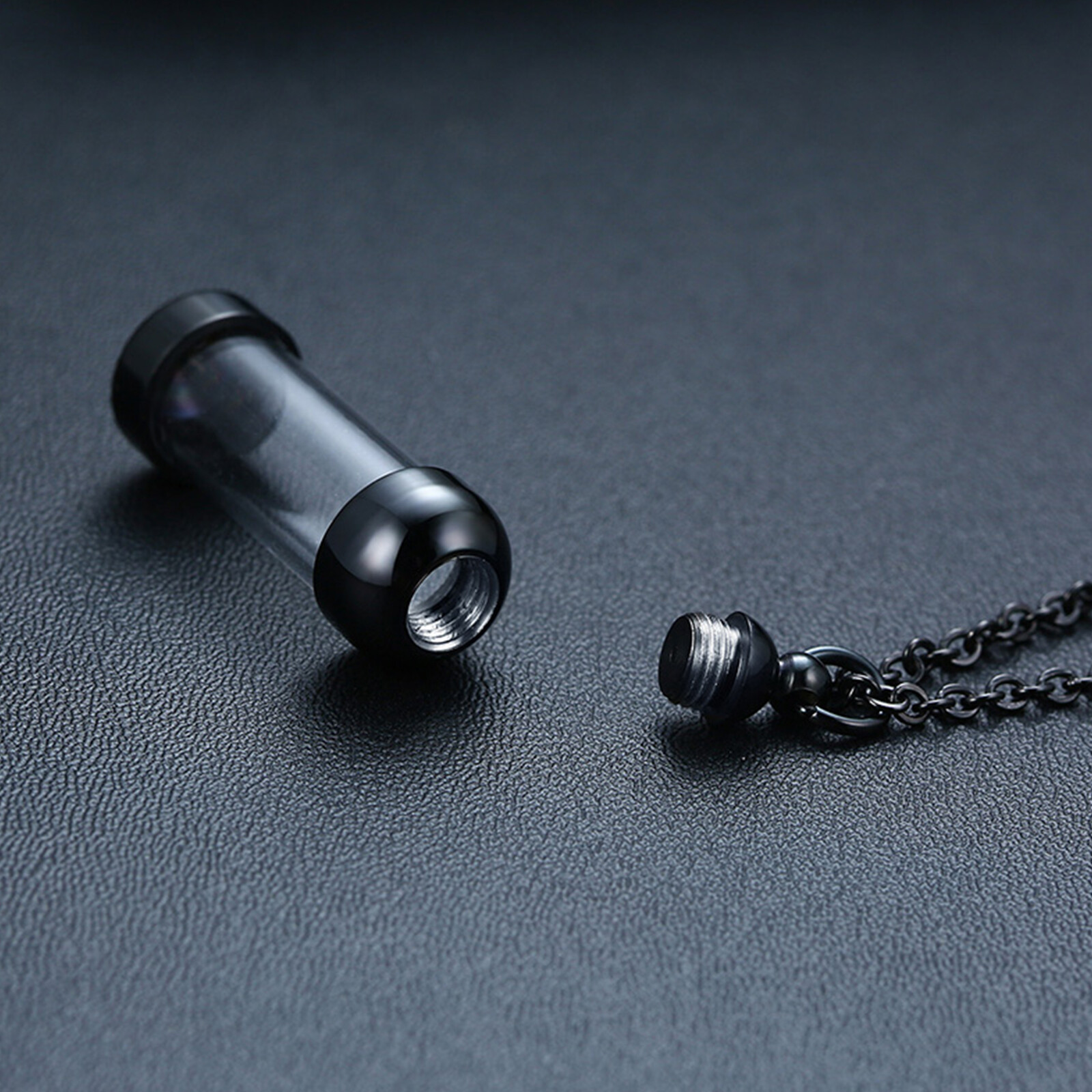 Cylinder Ashes Urn Necklaces Glass Tube Vial Creamation Locket Pendant Keepsake