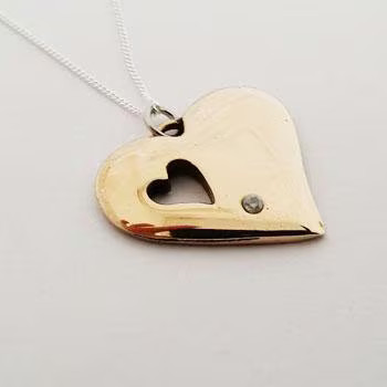 8 Year Anniversary Bronze Pendant and Diamond Gift UK