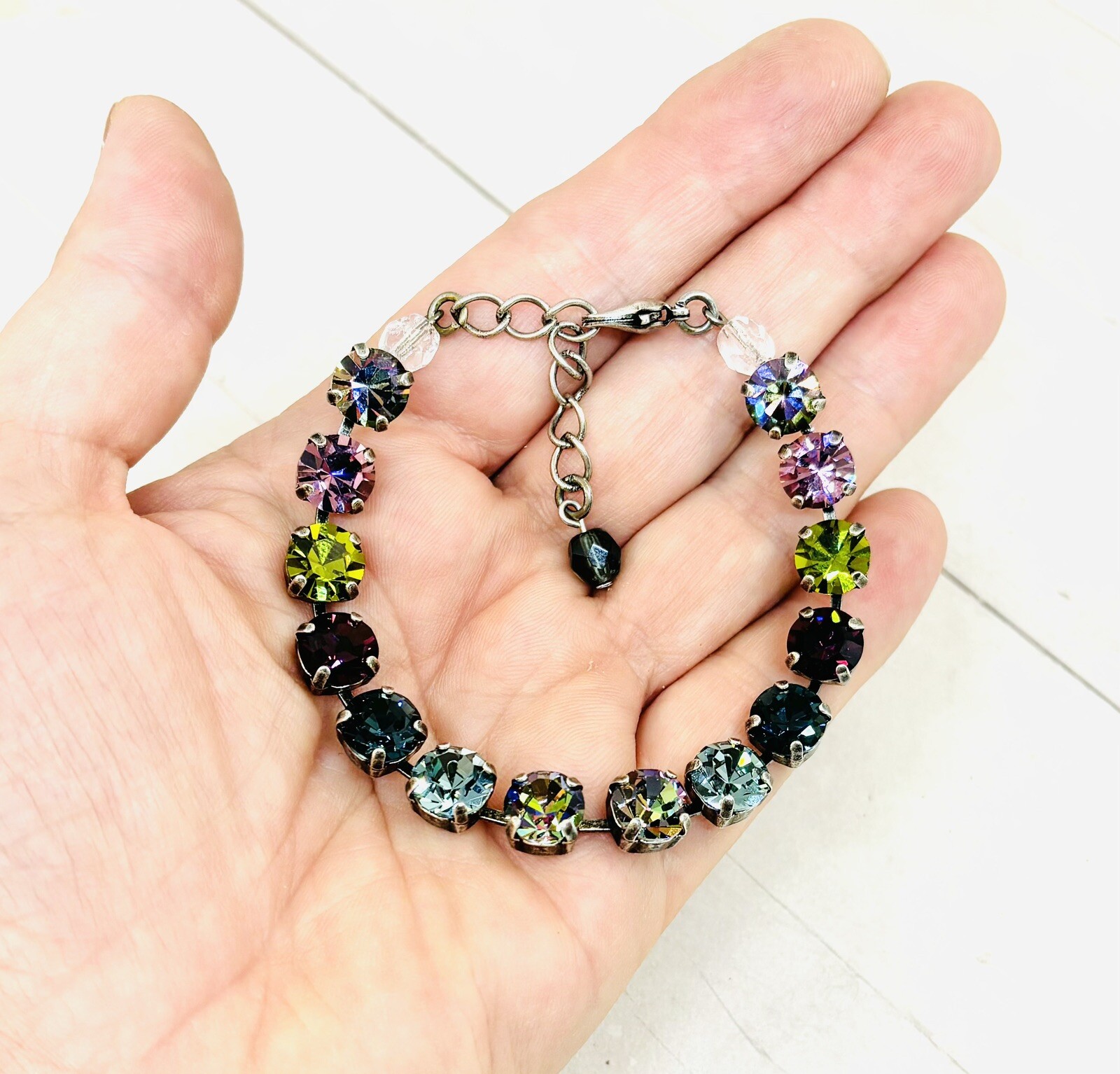 Vitrail Medium Rainbow Crystal Cup Chain Bracelet Rainbow Tennis Bracelet