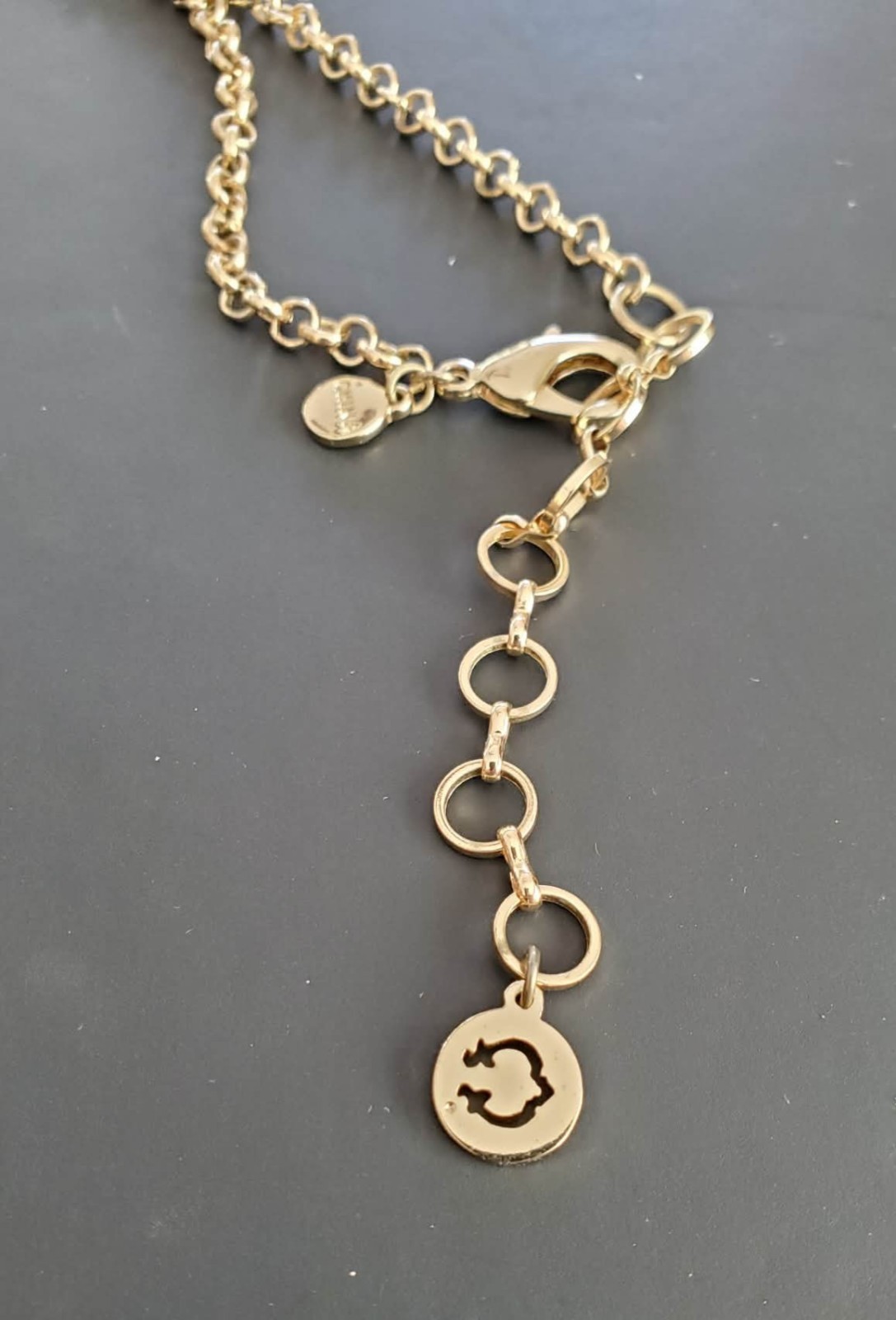 Gold Tone Tassel Pendant Boho Statement Filigree Chain Necklace Long 38”