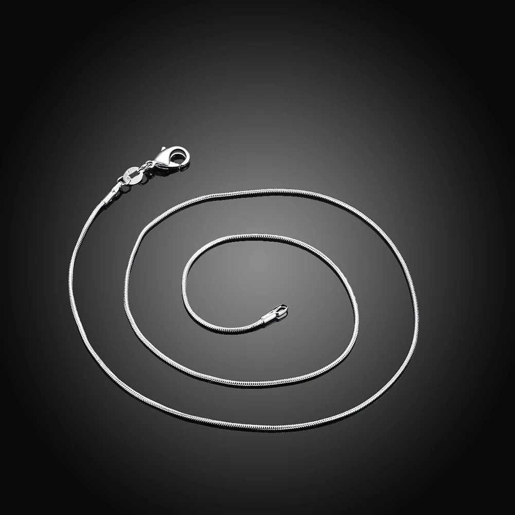 10PCS wholesale 925 sterling solid silver 1MM 16-30inch snake chain necklace