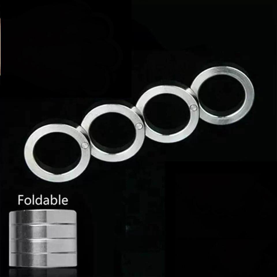 4x Rotatable Folding Ring Clasp Ring Stainless Steel Outdoor For Hiking Men USA