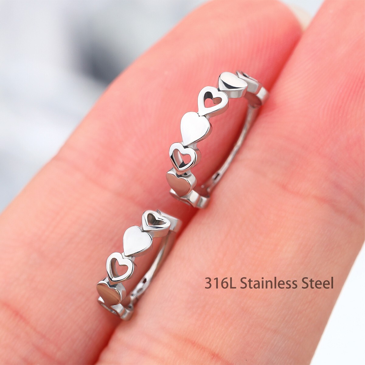 16G Helix Piercing Jewelry Heart Cartilage Earring 316L Surgical Steel Lip Rings