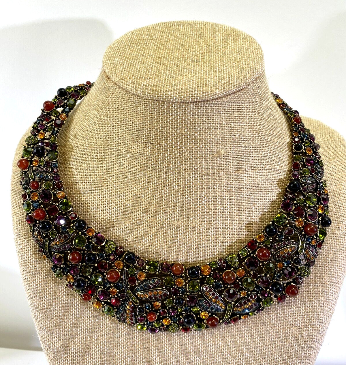 VTG Heidi Daus Multicolor Dragonfly Insect Choker Necklace GoldTone Charity DS75