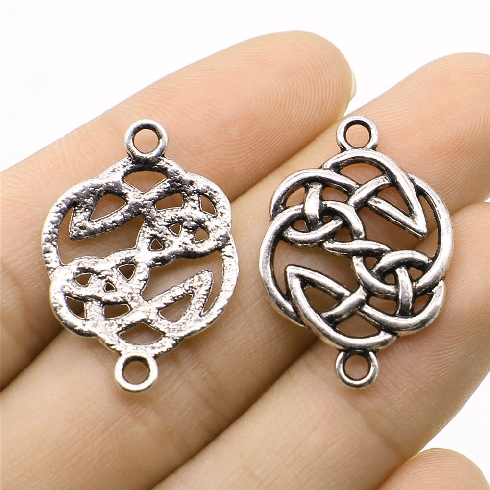 10/25PCS Antique Silver Celtic Knot, Norse Knot Connector 20X29mm XCS146–13380