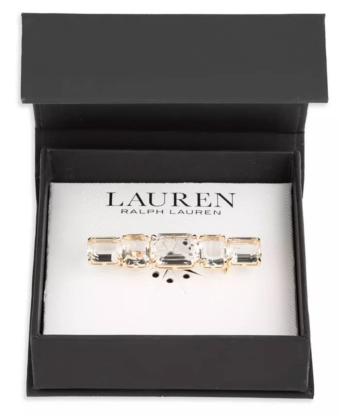 LAUREN Ralph Lauren Crystal Stone Gold Tone Pin New in Box 064244 7879919
