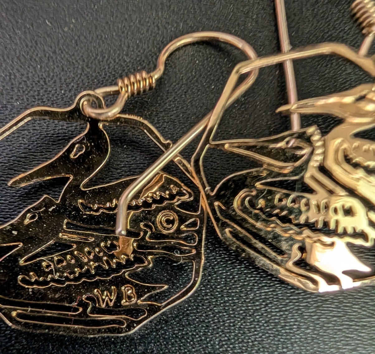 Wild Byrde Gold Tone Earrings – Double Birds Pelican – NWOT – Loon Duck