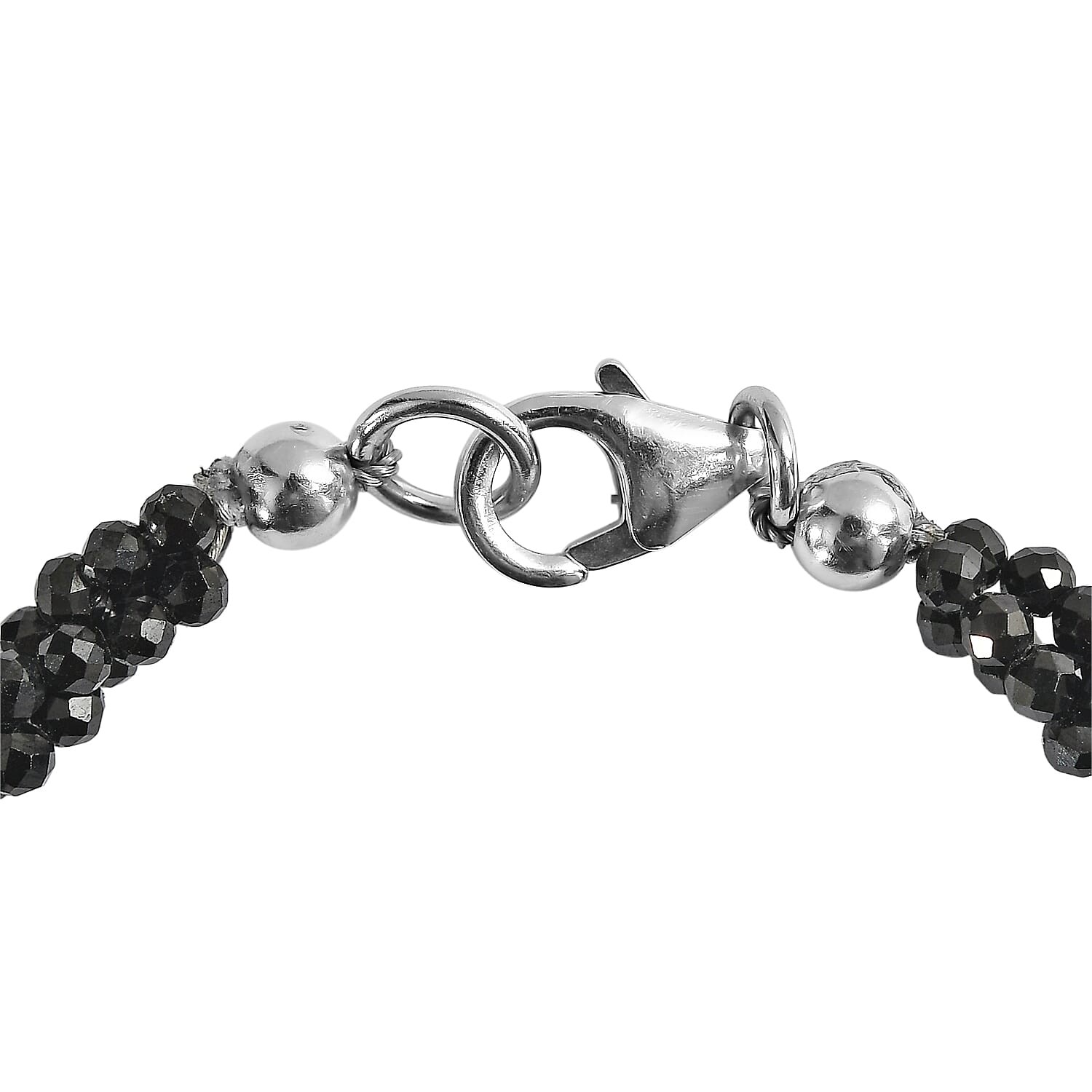 Black Spinel 27.00 ctw Twisted Bracelet in Rhodium Sterling Silver 7.25 In