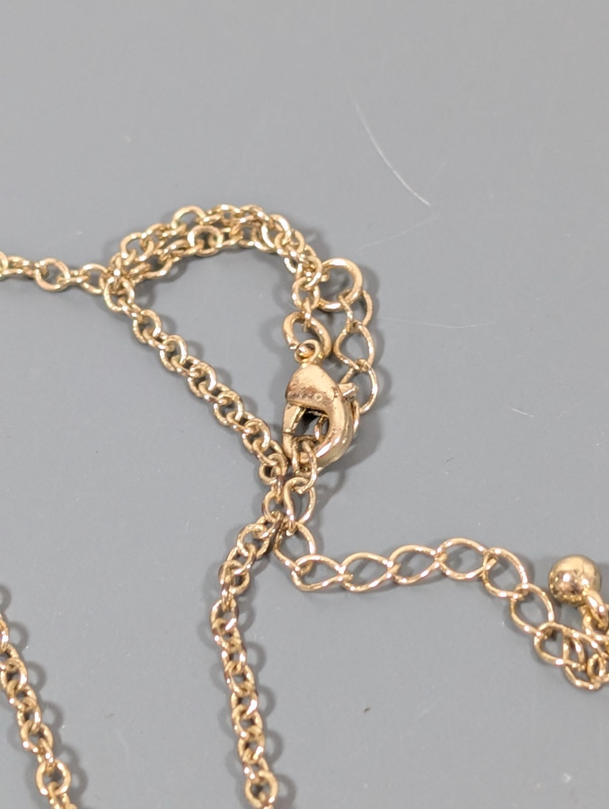 Retro Black Bezel Station Gold Tone Chain Long Necklace Elegant 35 in