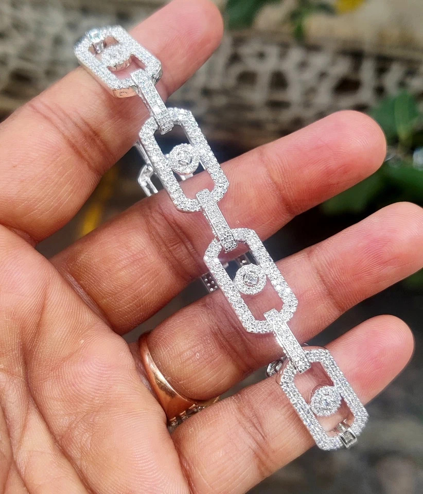 5Ct Round Simulated Diamond Sterning Women Tennis Bracelet 14k White Gold Plated