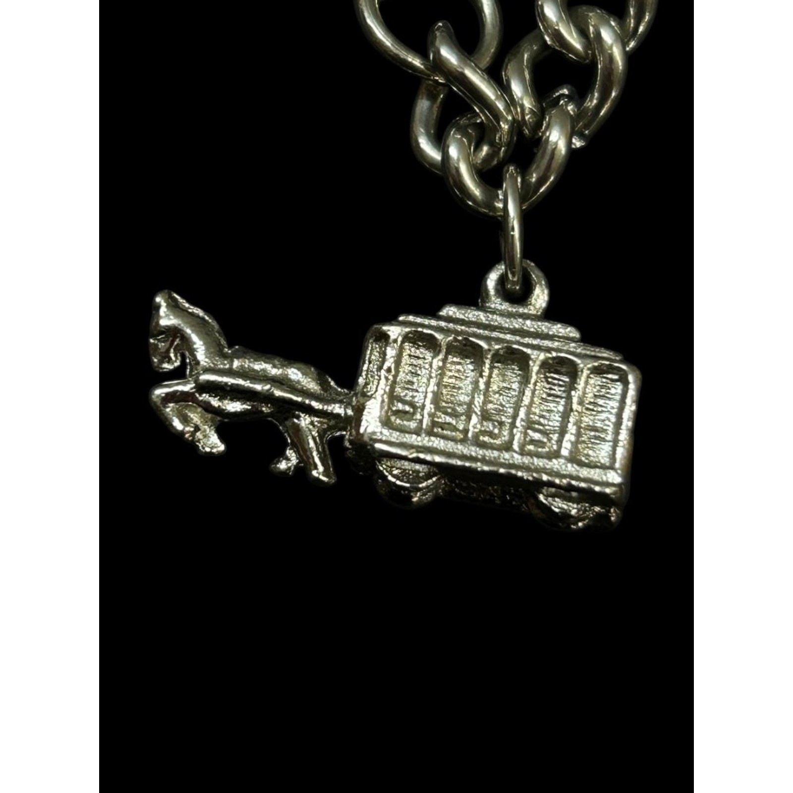 Silvertone Charm Bracelet Travel Theme 6.5″ Spring Clasp