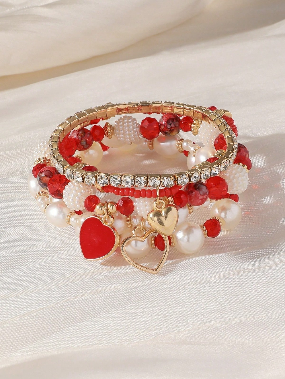 5 PCS Bohemian Stackable Beaded Bracelets Set for Women Girl Multicolor Stretch
