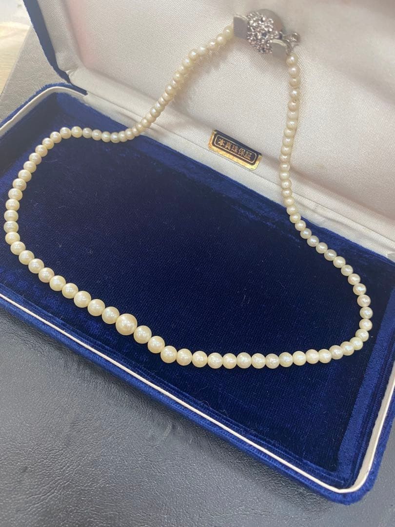 Genuine Pearl Necklace Graduated Design Length 40cm From Japan