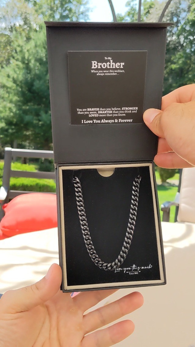 Brother Necklace – 316L Surgical Steel 7mm Cuban Chain – Perfect Birthday Gift