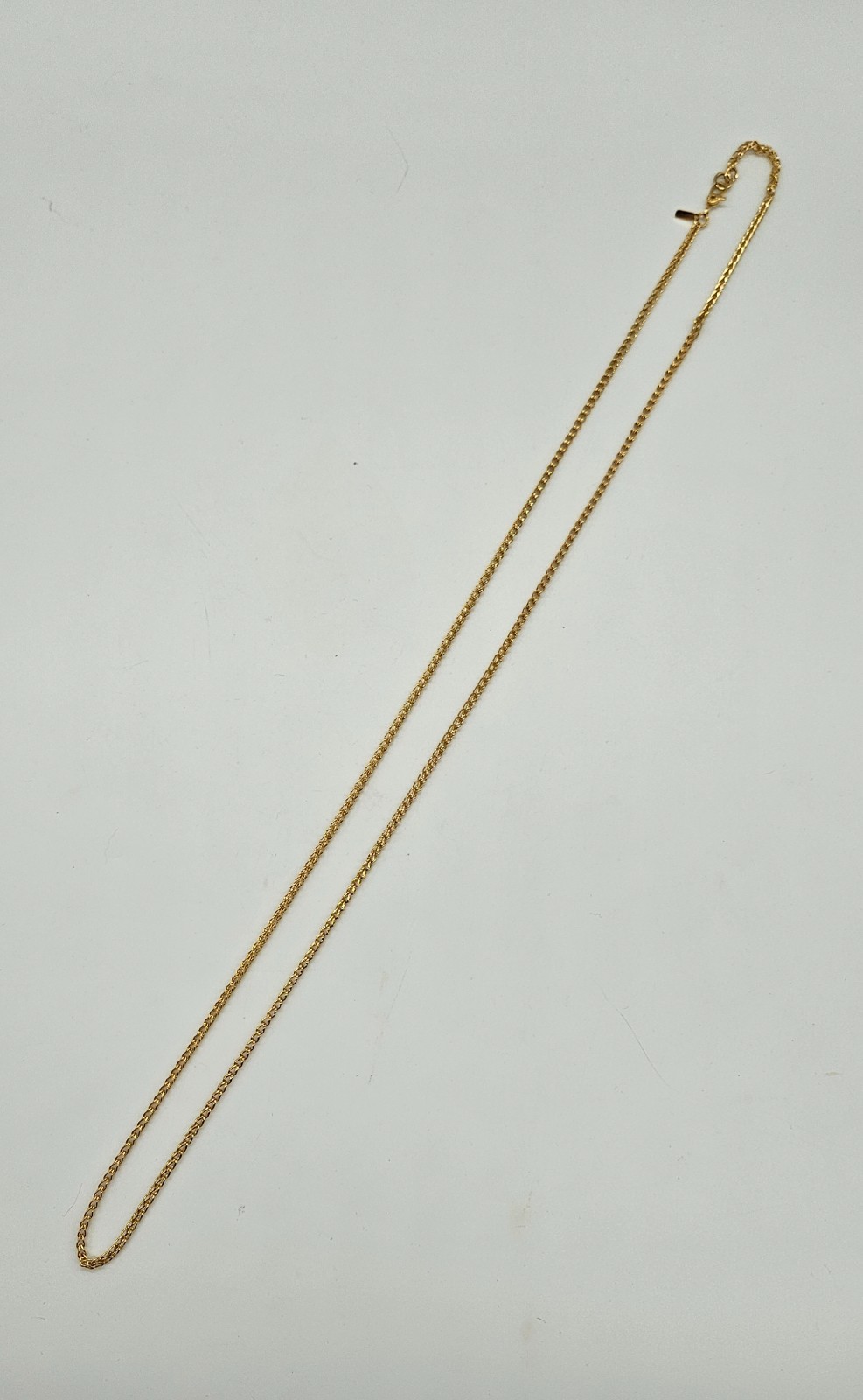 Gold Tone Wheat Link Chain Necklace Long Braided Spiga Style Classic Jewelry