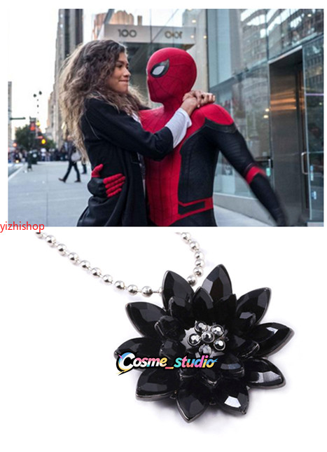 Spider-Man: Far From Home Spider-Man MJ Gift The Black Dahlia Pendant Necklace