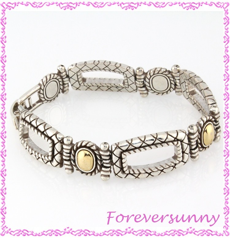 Brighton Uptown Two-Tone Fold Over Link Bracelet
