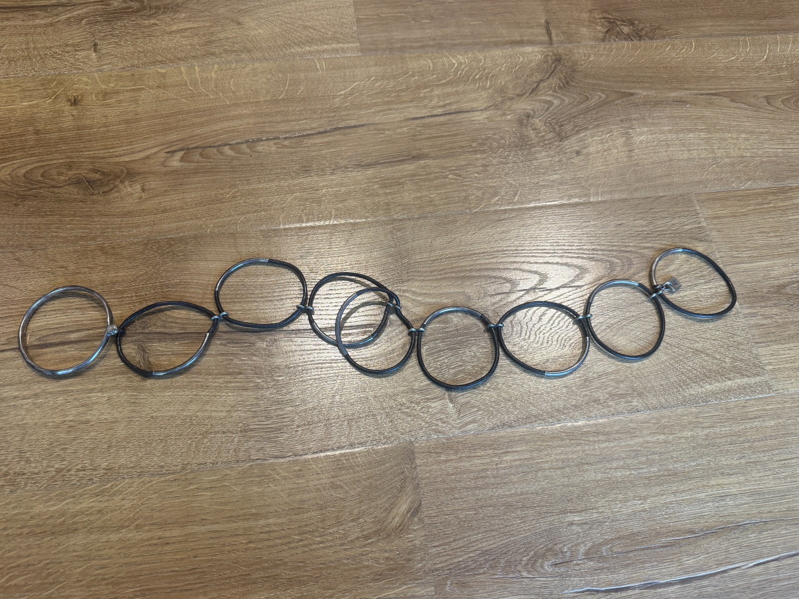 Uno De 50 Silver Plated Multi Strand Leather Bracelet Very Good Condition