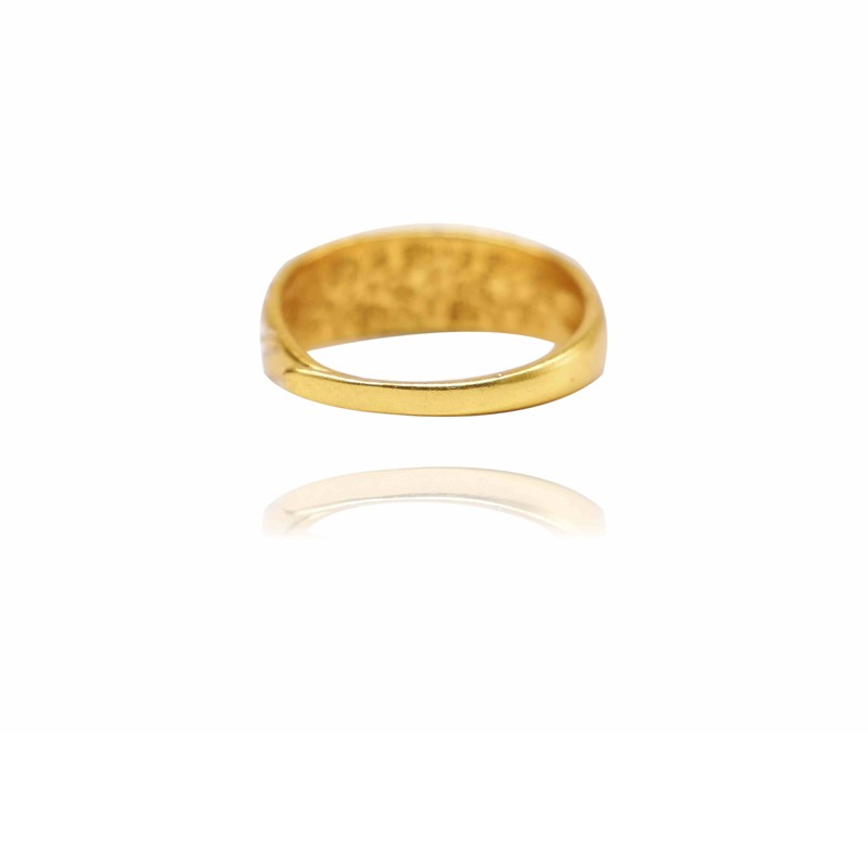 24K Gold Crescent Dome Adjustable Ring – Minimalist Chic Stackable Signet Jewelr