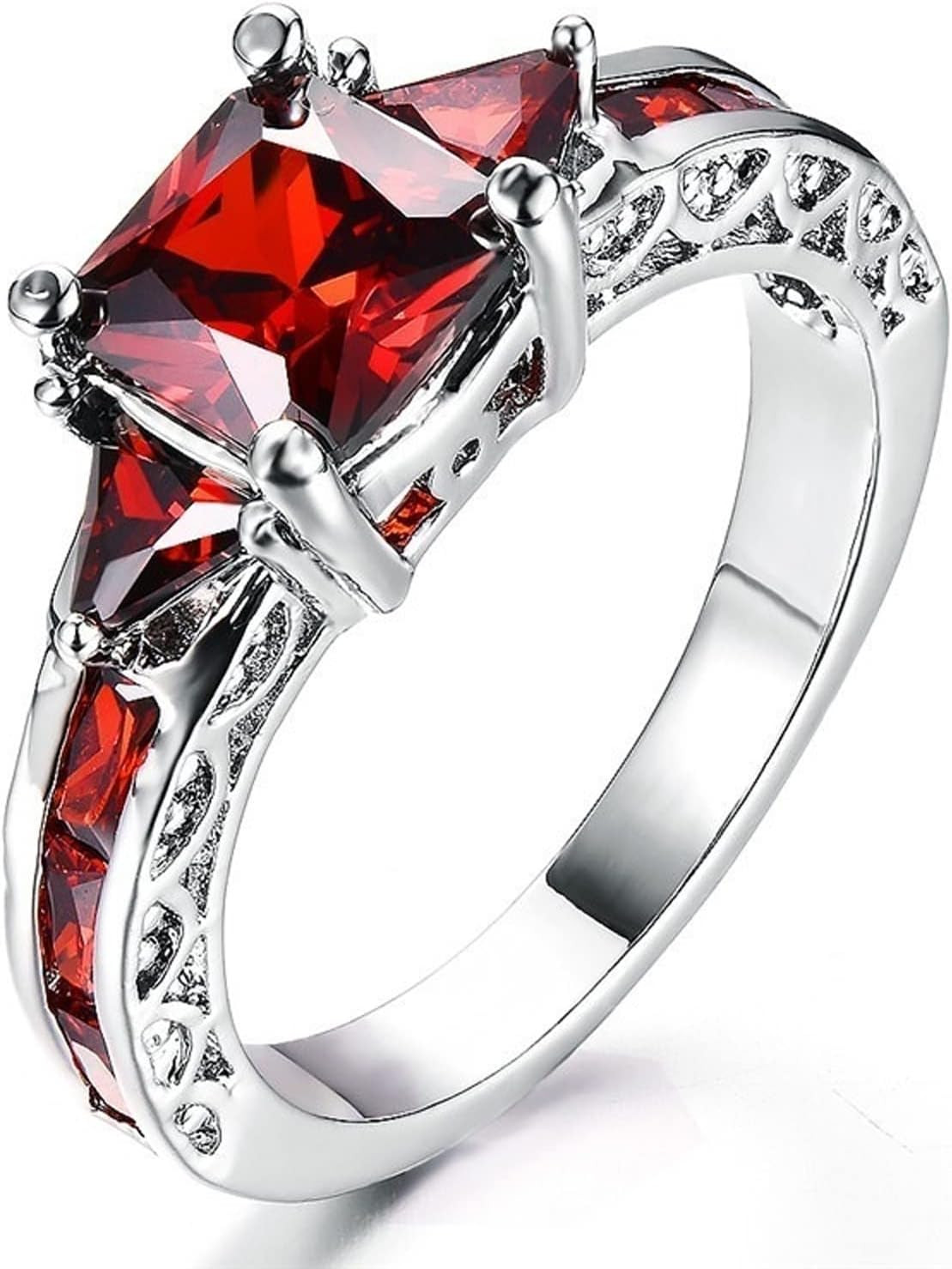 925 Sterling Silver Ring with Simulated Gemstone – Fashion Jewelry for Women